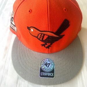 Baltimore Orioles Hat Cap Snap Back Mens Adjustable Black Bird Logo MLB